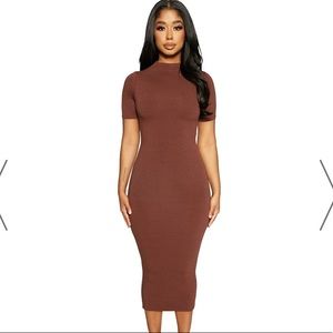 Over the knee brown dress